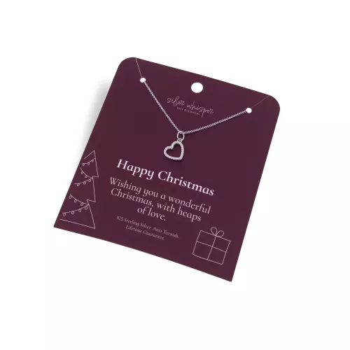 Stříbrný náhrdelník Hot Diamonds Silver Whisper Happy Christmas SWP014