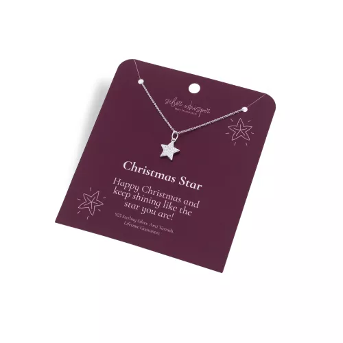 Stříbrný náhrdelník Hot Diamonds Silver Whisper Christmas Star SWP015
