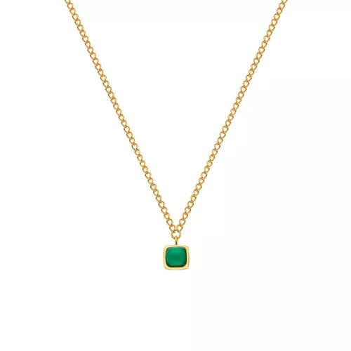 Obrázek č. 3 k produktu: Pozlacený náhrdelník Hot Diamonds X Gemstones se zelený achátem DN197