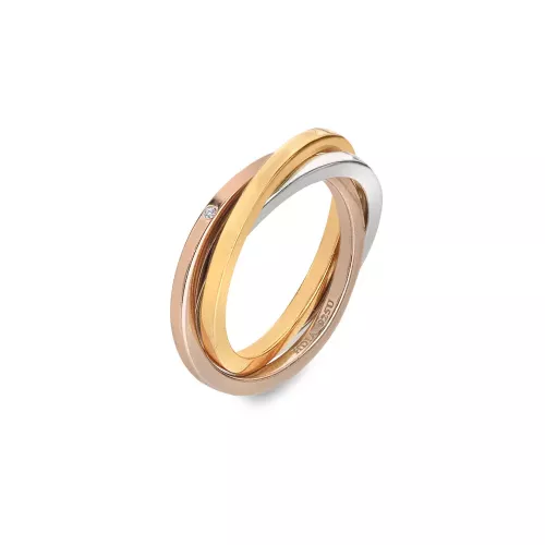 Obrázek č. 3 k produktu: Stříbrný pozlacený prsten Hot Diamonds Trio DR297