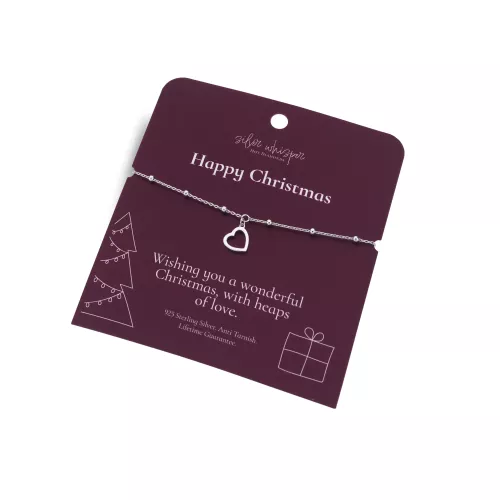 Stříbrný náramek Hot Diamonds Silver Whisper Happy Christmas SWB062